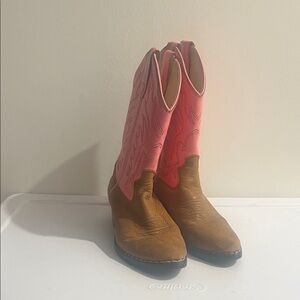 Pink and Brown Western Old West Boots